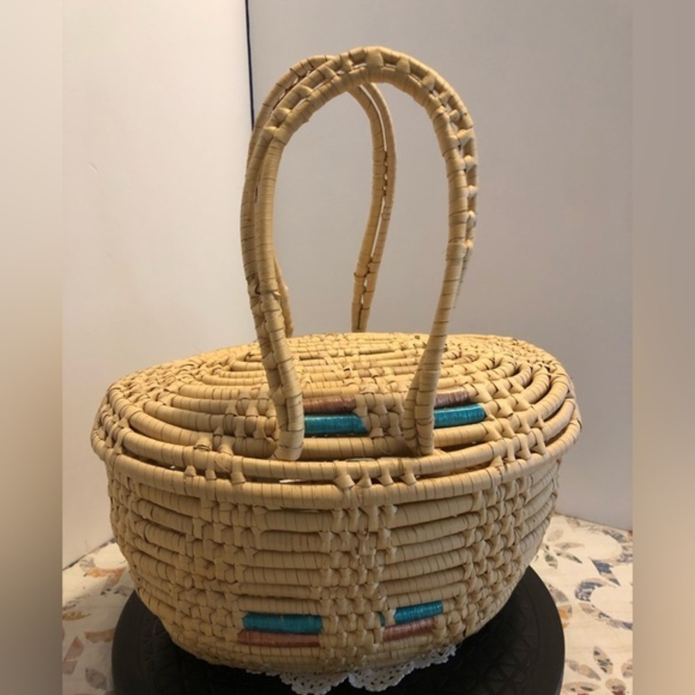 Large Woven Basket with Lid
